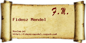 Fidesz Mendel névjegykártya